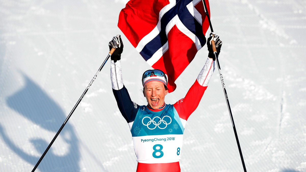 Marit Bjoergen, sportiva cu cele mai multe medalii în istoria Olimpiadelor de iarnă. Norvegianca a închis Jocurile Olimpice de iarnă 2018 cu un aur la schi fond, start în masă!!