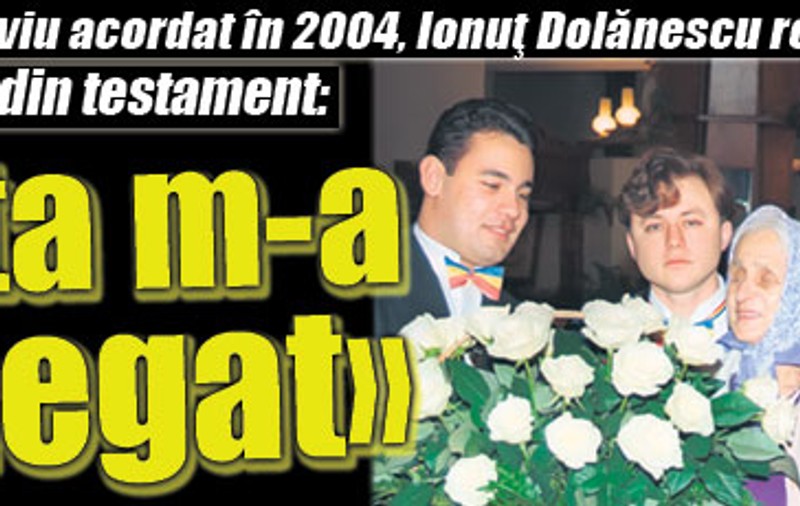 Ionuţ Dolănescu, în 2004: «Tata m-a renegat»