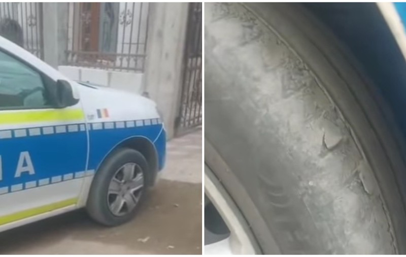 Polițiștii din Galaţi au cerut de mai multe ori înlocuirea cauciucurilor uzate. Până la urmă, TikTokul le-a rezolvat problema