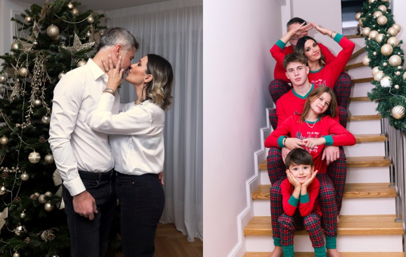 Ela Crăciun, prima ședință foto de Crăciun, în noua casă. Cum a apărut prezentatoarea alături de soț și de cei trei copii ai lor
