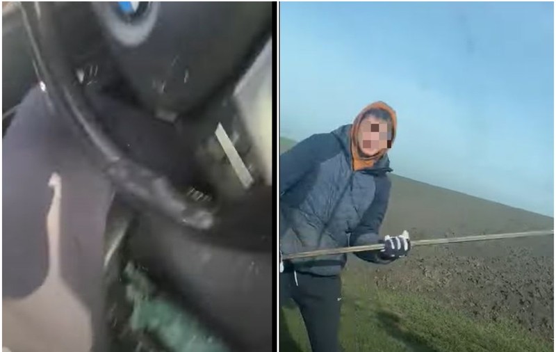 Un consilier județean PSD din Olt, atacat de doi indivizi pe un câmp. I-au spart geamul mașinii cu ranga. VIDEO