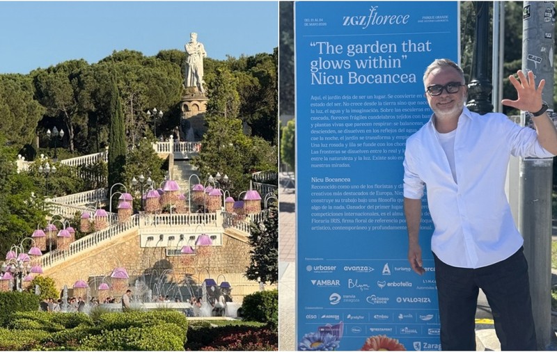 Un român a cucerit Spania cu arta sa florală. Ce a reușit să facă în Zaragoza: „Mi-am dorit să creez spectacol”