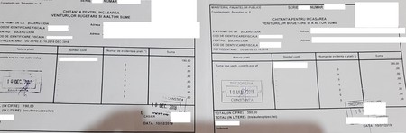 O parte dintre chitanțele păstrate de actriță