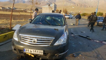 Mașina în care se afla Mohsen Fakhrizadeh imediat după atentat / FOTO: Hepta