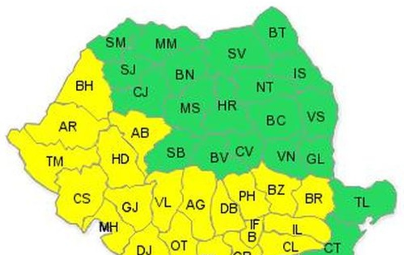 COD GALBEN de CANICULĂ, pentru trei zile. Vezi PROGNOZA!