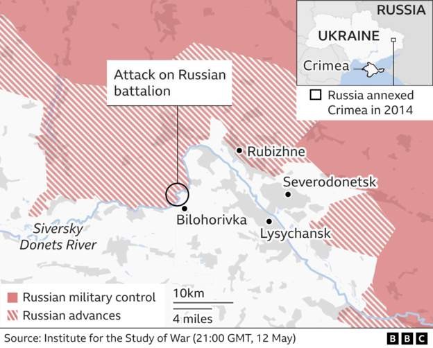 Locul unde Rusia a pierdut aproape un batalion Sursa: BBC