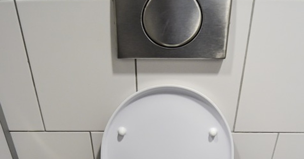 Toaletă modernă închisă, la o școală din Botoșani. Toaleta modernă din Botoșani, care stă închisă de 4 luni. Vas de WC, cu o perie alături