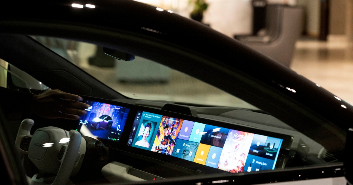 Bordul interactiv al masinii electrice Afeela 1 produsă de Sony Honda Mobility