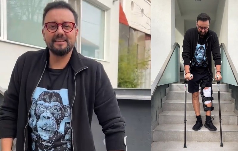 Cum se recuperează Cătălin Măruță, după operația la picior. Merge în cârje: „Mai durează două săptămâni să îmi scot firele”