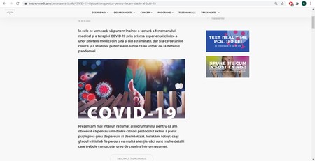 Captură foto de pe site-ul clinicii lui Gigi Becali