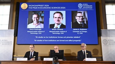 Nobel 2024 Economics Prize, Stockholm, Sweden - 14 Oct 2024