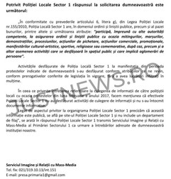 Răspunsul Poliției Sectorului 1 sursa foto| JustNews