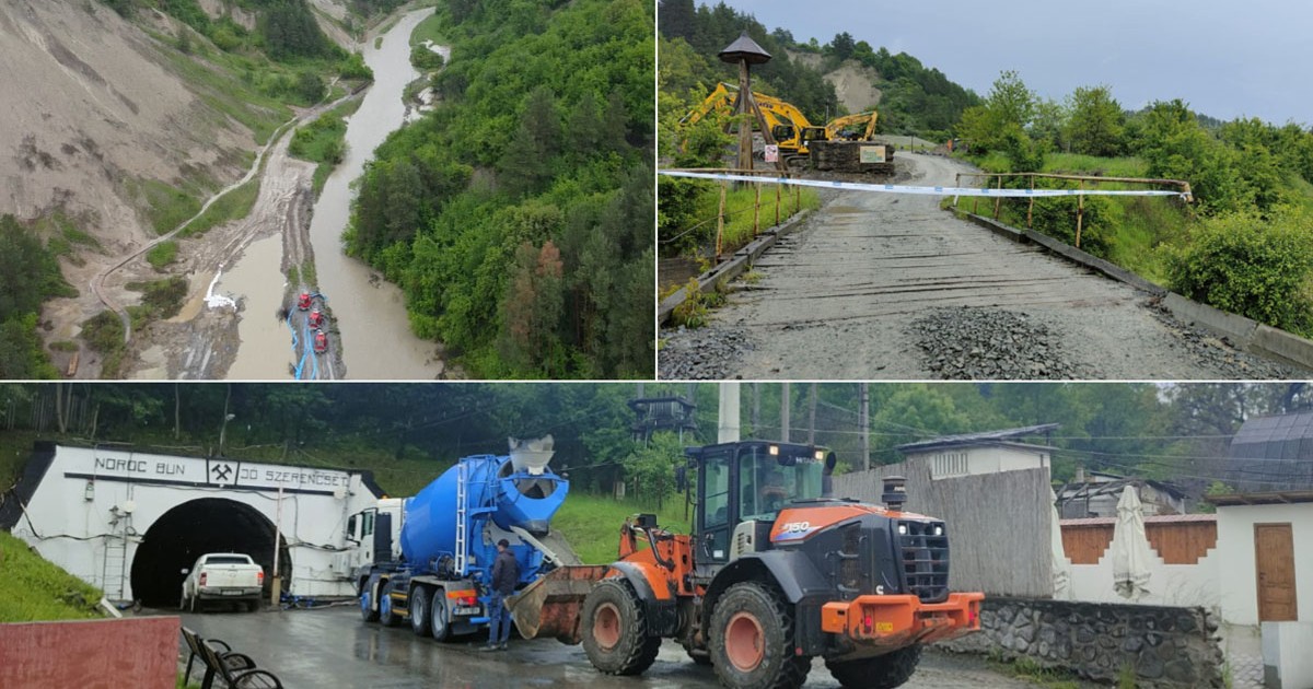 Colaj Salina Praid: pârâul Corund, pompe, intrare Salină și utilaje