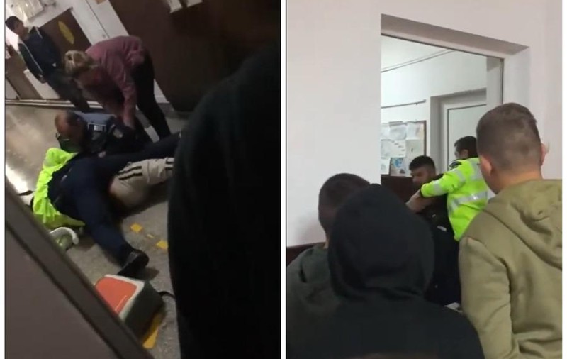 Elevi din Bihor, beți la școală. Unul dintre ei, încătușat de polițiști. Mama reclamă comportamentul agenților, acum cercetați de superiori