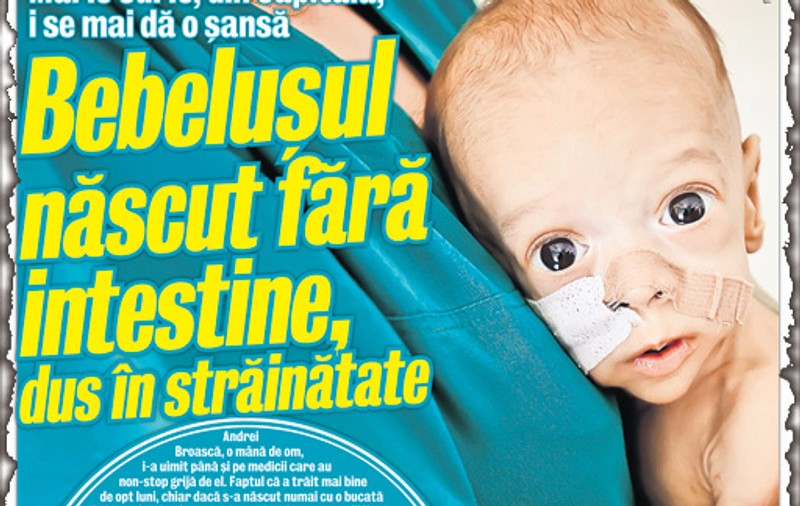 Mama lui Andrei, băieţelul născut fără intestine: "Am putut să îl ţin în braţe pentru prima dată"