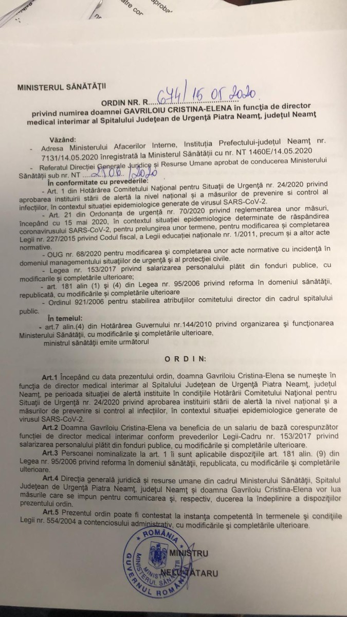 Sursa document: Știri Neamț