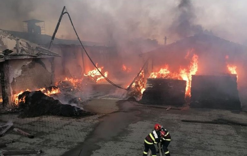 Incendiu puternic în zona industrială din Buzău. A fost emis mesaj RO-Alert din cauza fumului dens