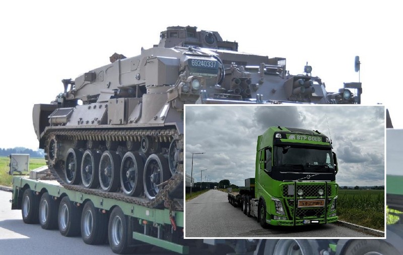 Tancul pe care un șofer român de TIR îl transporta ilegal spre țară a dispărut de pe camionul imobilizat lângă autostradă, în Germania