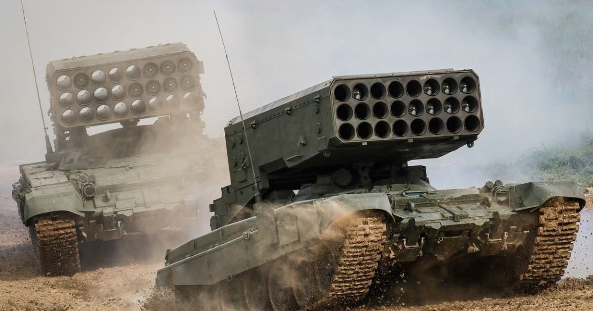 Un sistem rusesc TOS-1A cu arme termobarice FOTO: Profimedia
