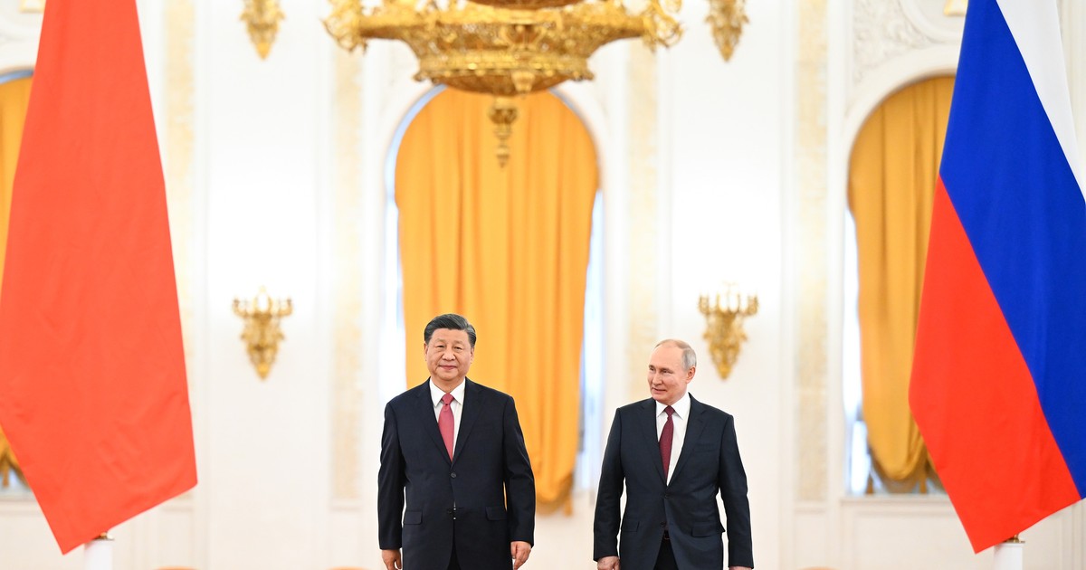 Vladimir Putin, alături de Xi Jinping, în timpul vizitei liderului chinez la Moscova, din martie 2023.