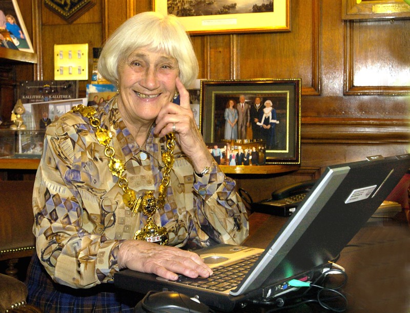 The then Mayor of Blackpool - Councillor Lily Henderson pictured in 2004. See SWNS story SWLEcouncillor; Britain's oldest councillor is starting a fresh election campaign - at the grand old age of 92. Lily Henderson, who was first elected as a councillor in 1983, is bidding to secure another four years in the town hall of Blackpool at the polls on May 2. She is fighting to hold onto her seat for the Conservatives but faces tough competition from Labour. Despite a recent bout of ill health, Coun Henderson definitely said she is "back on the campaign trail". ***EXCLUSIVE***