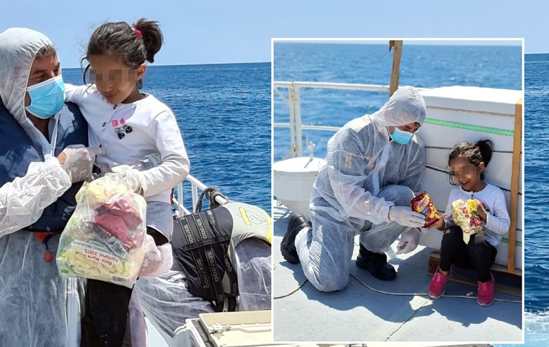 Fetiță de 4 ani salvată de un polițist de frontieră român, în Mediterana, de pe o navă plină cu migranți în pericol