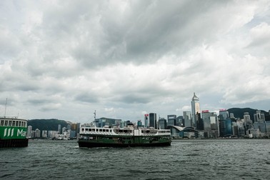 September 5, 2024, Hong Kong, China: A star ferry sails across Victoria Harbour during Typhoon Yagi approaches Hong Kong. Yagi intensified into a super typhoon and is expected to be closest to the city by Friday morning, with the first No. 8 signal of the year in effect.,Image: 905020320, License: Rights-managed, Restrictions: , Model Release: no