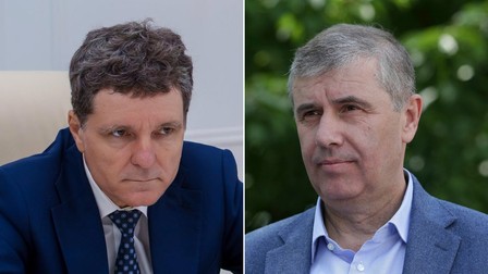Un colaj cu Nicușor Dan în stânga și Lucian Pahonțu în dreapta