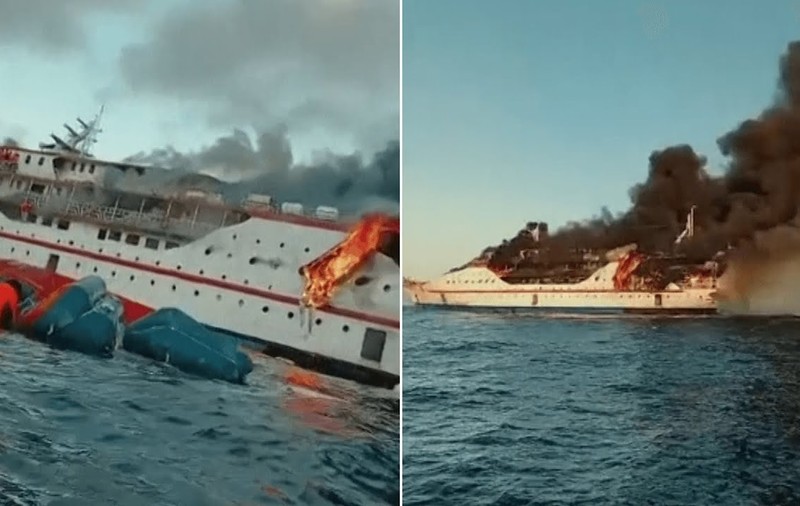 Un vapor plin cu oameni a luat foc în Indonezia. Ce s-a întâmplat cu pasagerii