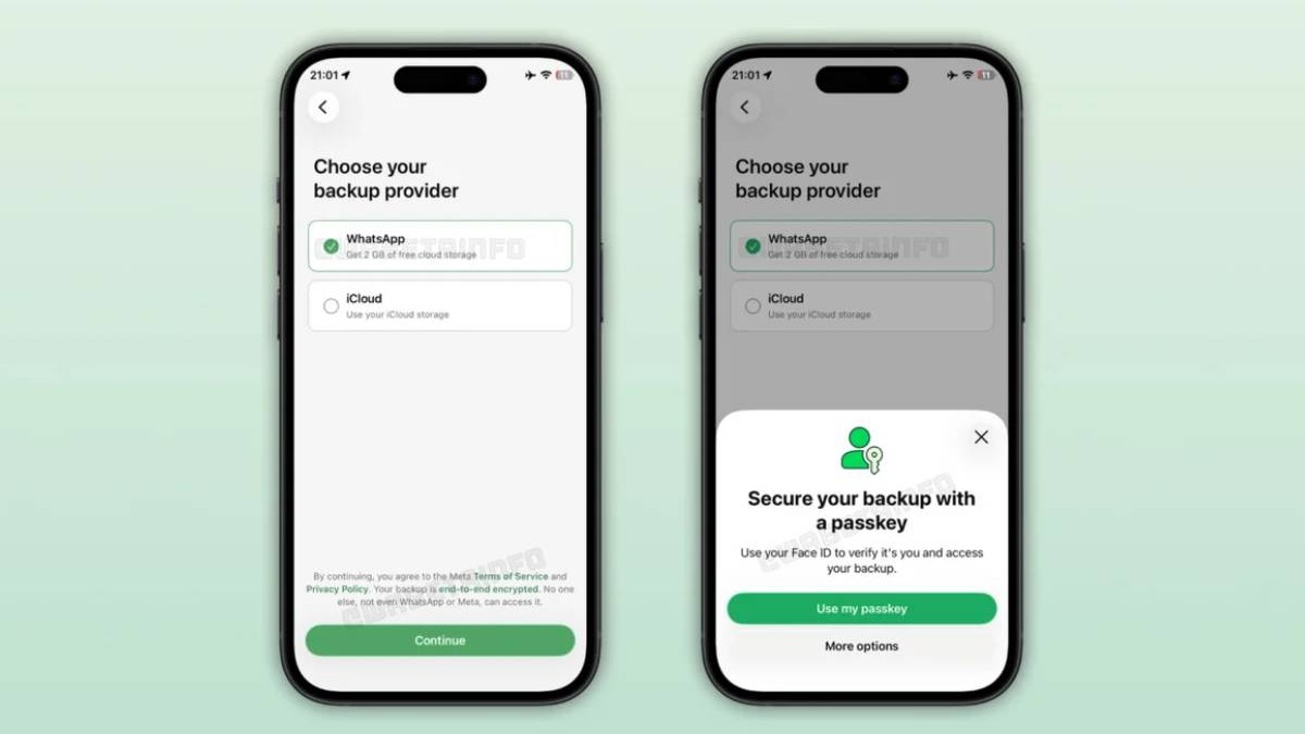 Ecranul din WhatsApp care te va întreba în ce cloud vei dori să-ți stochezi datele.