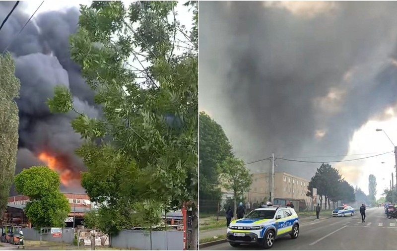 O școală din București, închisă din cauza incendiului din Giulești. Pompierii le spun oamenilor: „Închideți ușile și geamurile!” | VIDEO