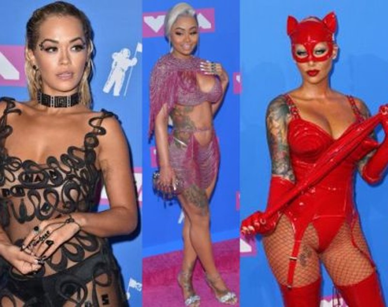 FOTO | Au mers aproape dezbrăcate. Ținutele îndrăznețe ale vedetelor la Gala VMA