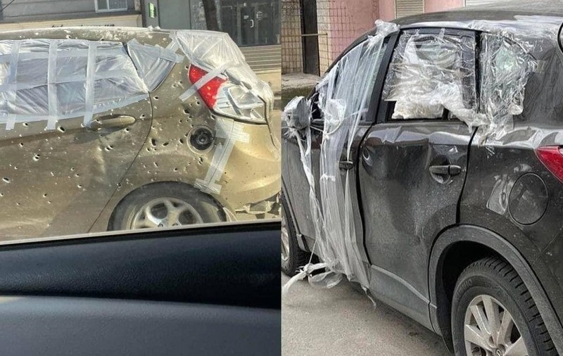 Cum arată mașinile cu care au fugit locuitorii din Mariupol