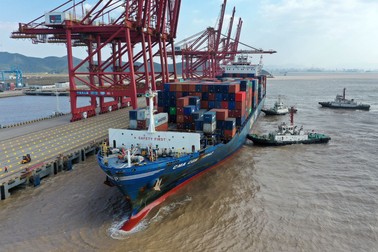 Navă de marfă în portul Zhoushan, sud-estul Chinei, 3 noiembrie 2020 | Foto Hepta