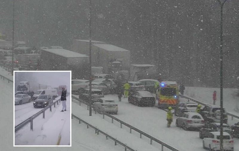 VIDEO | Româncă îngrozită în mașină, în jurul ei se izbeau unul de altul zeci de autovehicule, în Finlanda: „Moare lumea!”