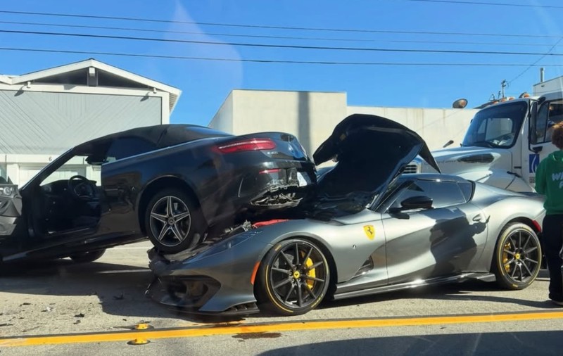 Unul dintre cele 599 de Ferrari 812 Competizione Aperta care există în lume s-a lovit cu un Mercedes și reparația va costa milioane de dolari