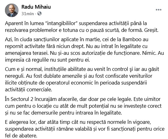 Postarea primarului sectorului 2 din Capitală