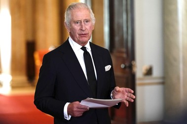 Regele Charles al III-lea ține un discurs pentru liderii credincioși în timpul unei recepții la Palatul Buckingham, Londra, 16 septembrie 2022. Foto: Profimedia