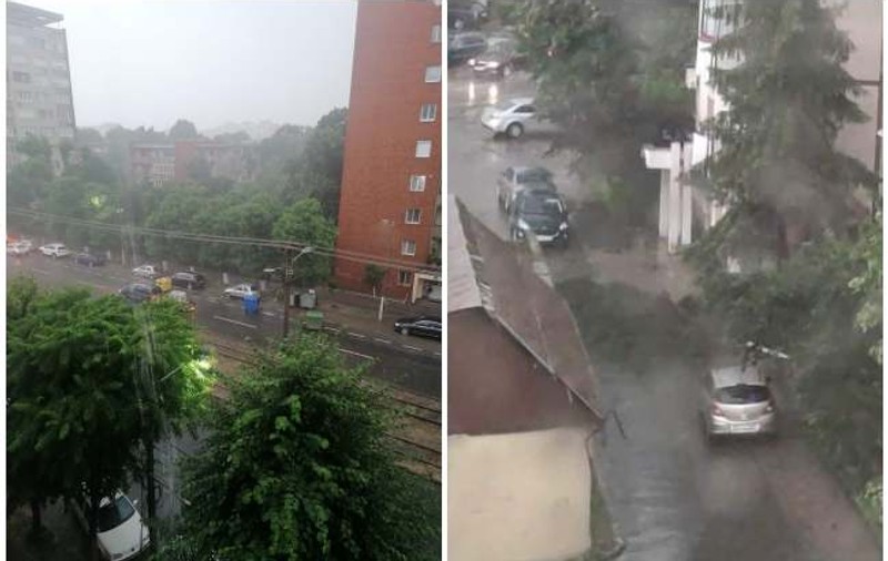 O furtună a făcut ravagii în Arad. Acoperişuri smulse și copaci rupţi de vânt