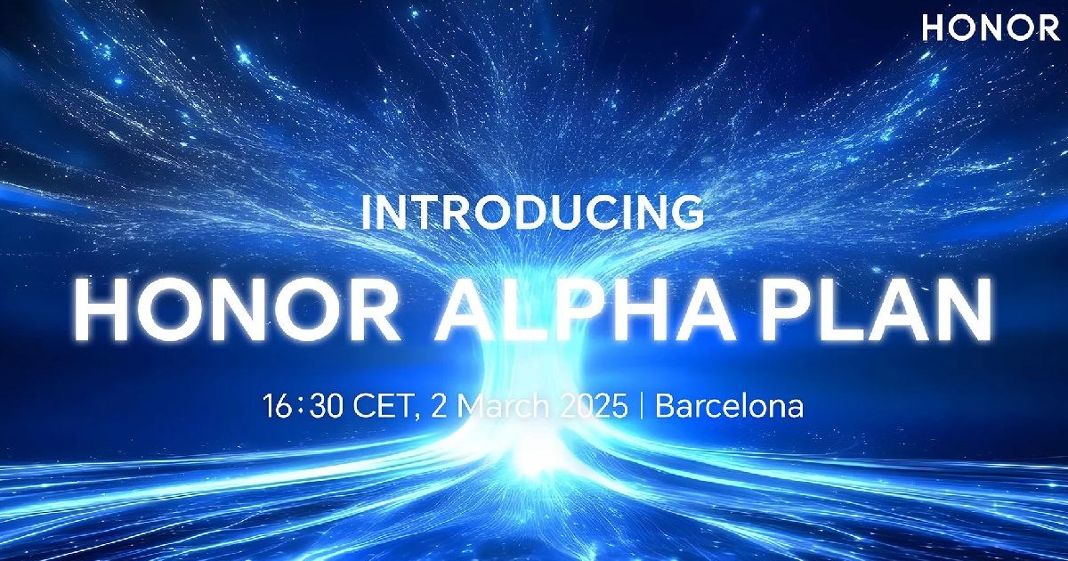Imagine teaser despre „planul alpha” al Honor, înainte de MWC 2025 din Barcelona.