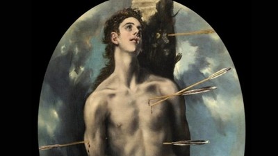 Tabloul „Sfântul Sebastian” de El Greco a fost pictat la începutul anilor 1600, are dimensiuni de 90.2 x 70.5 cm și a aparținut Regelui Carol I