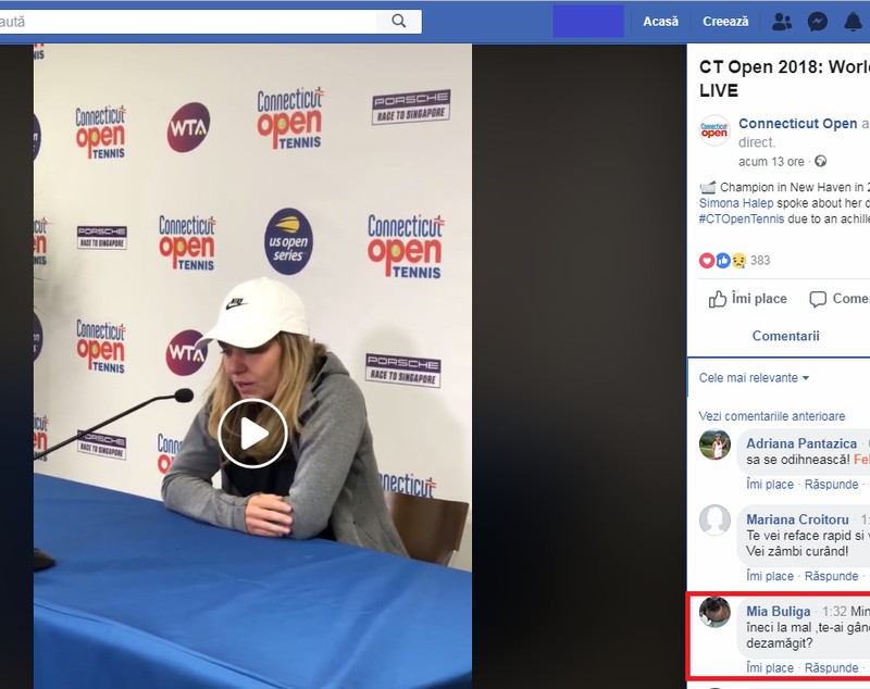 Reacțiile fanilor după ce Simona Halep s-a retras de la New Haven. Unii o susțin: ”O decizie înțeleaptă”. Alții o critică: ”O fițoasă” | VIDEO