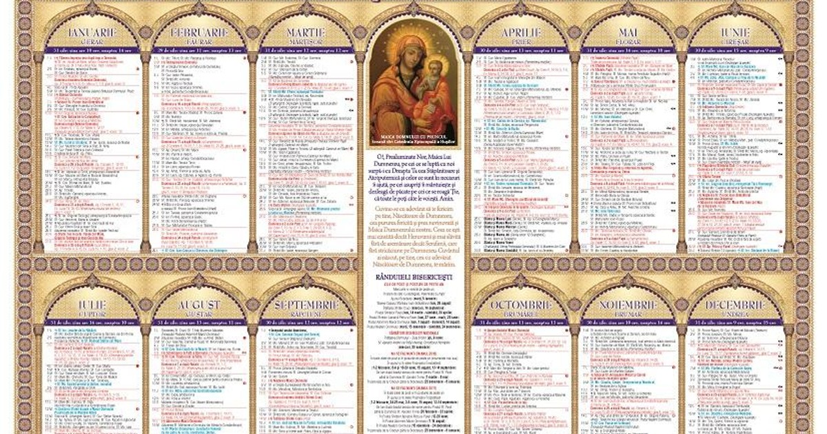 calendar crestin ortodox 2016