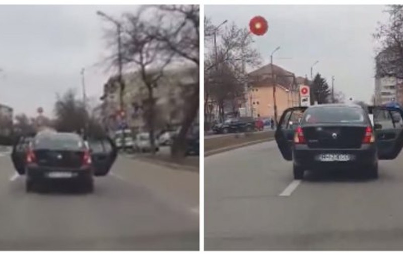 VIDEO | Un bihorean a mers cu portierele din spate deschise. Ce transporta cu mașina