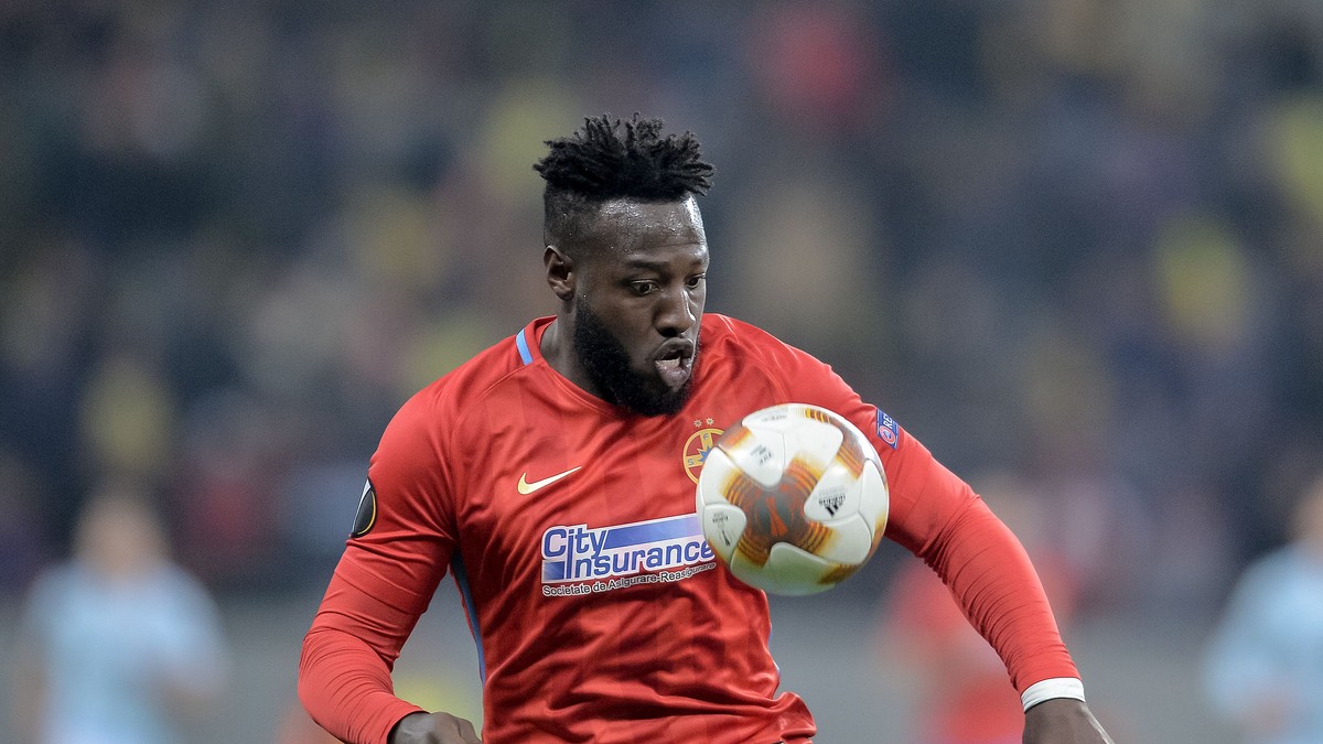 Formatia Fotbal Club Steaua Bucuresti (FCSB), in echipament rosu-albastru, a intalnit, in 16-zecimile Ligii Europa, echipa italiana Lazio, joi 15 februarie 2018, pe Arena Nationala din Bucuresti. ALEXANDRU DOBRE / MEDIAFAX FOTO