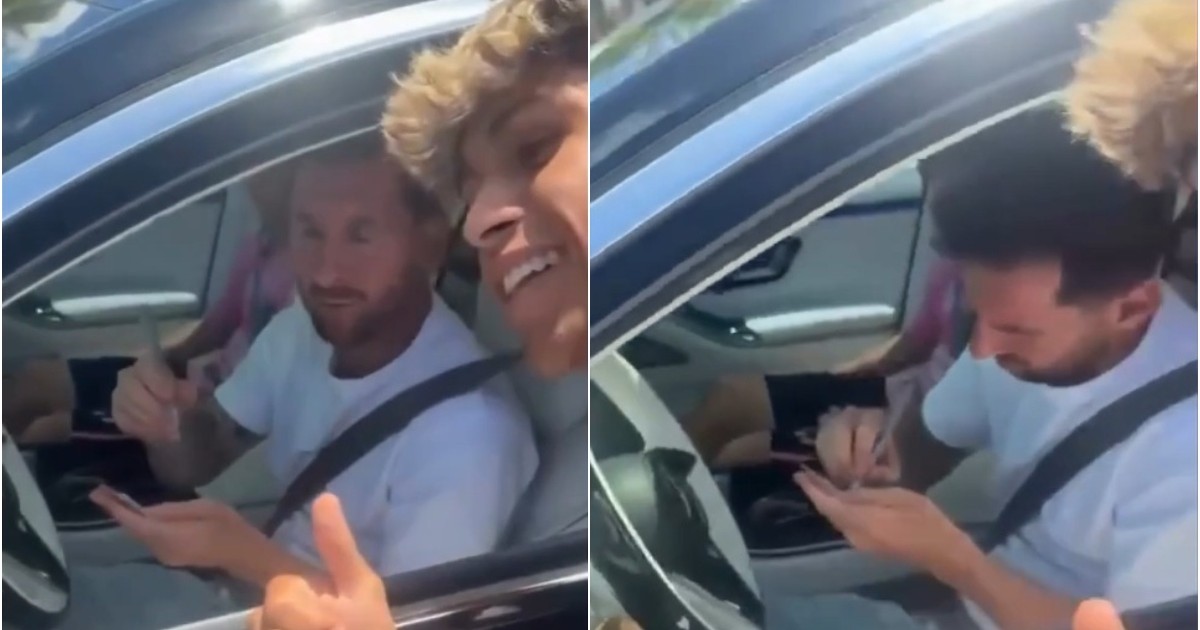 Lionel Messi i-a dat un autograf unui fan