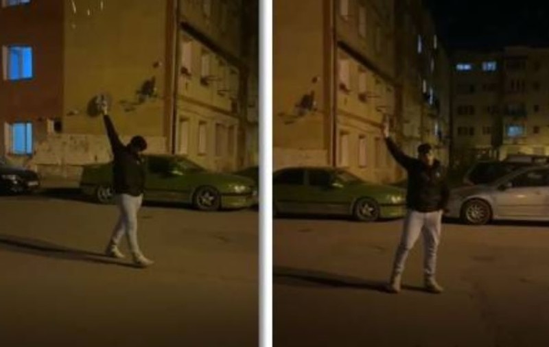 Tânăr surprins când trage cu pistolul într-un cartier din Reșița. Poliția a deschis o anchetă