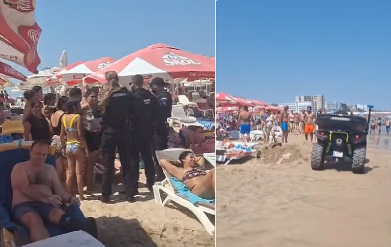 Turiștii au ignorat steagul roşu de pe plajele din Eforie şi au fost amendați de jandarmi după ce au intrat în valurile de doi metri