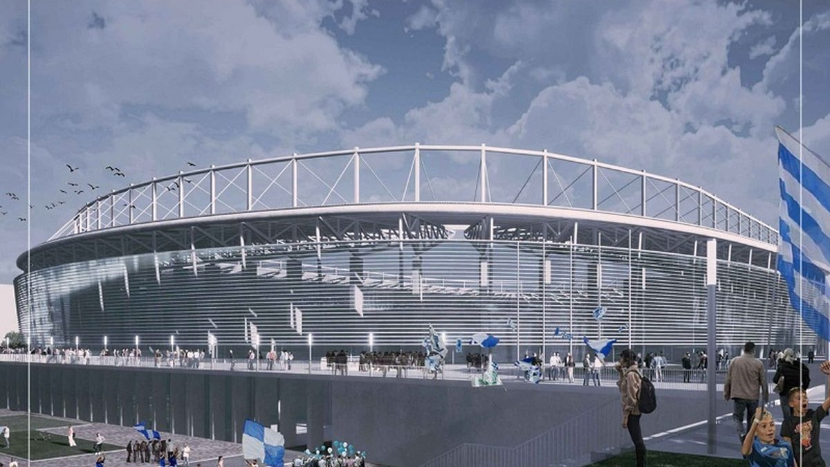 Imagine cu macheta noului stadion care se va construi la Constanța, iunie 2025