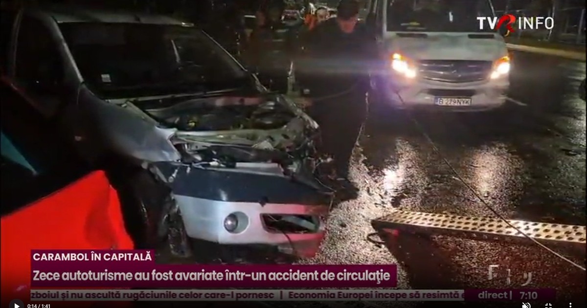 Mai multe mașini au fost avariate. Foto Captură video
